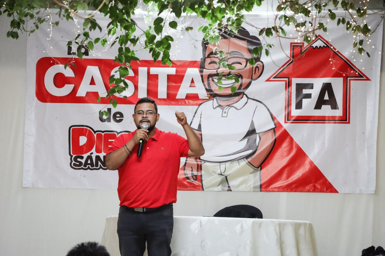 Diego Sánchez en campaña en La Casita FA, Sachaca 2026